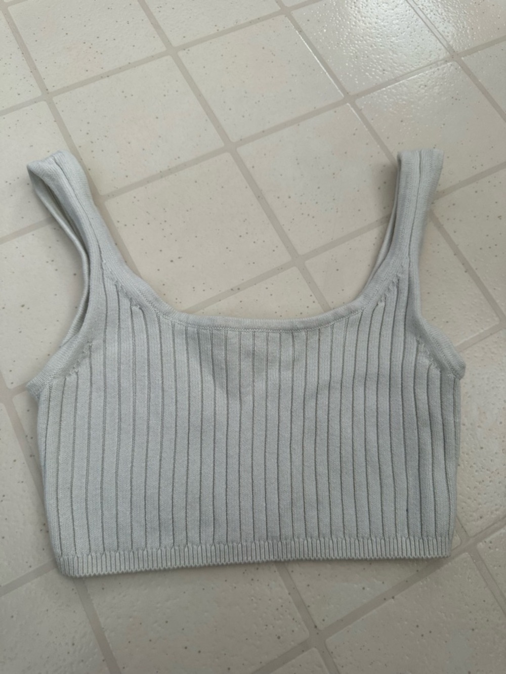 Wilfred Light cream beige  Ribbed Square-Neck Crop Top Manila size xs
